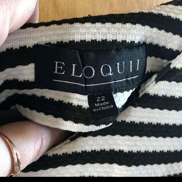 Eloquii Black and White Striped Dress - Picture 3 of 3